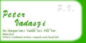 peter vadaszi business card